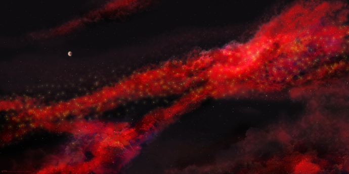 Crimson Gas Giant Space Mat