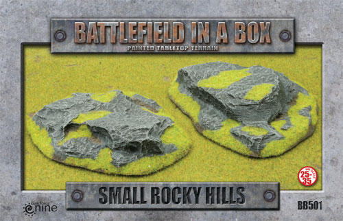 Battlefield in a Box - Small Rocky Hills Box Front (BB501)