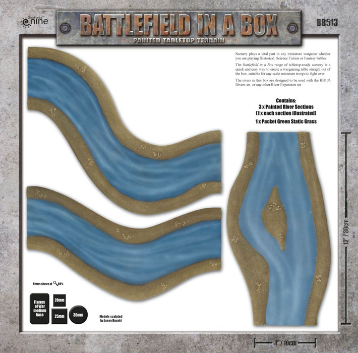 Battlefield in a Box - River Expansion: Island Box Back (BB512)