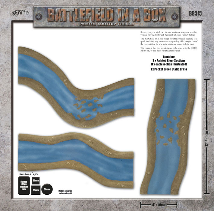 Battlefield in a Box - River Expansion: Fords Box Back (BB512)